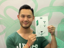 Face-o-mat portrait - Tobias Gutmann, 2017, ink on paper, Art Central, Hong Kong Tobias Gutmann - Face-o-mat / Sai Bot