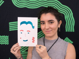 Face-o-mat portrait - Tobias Gutmann, 2017, ink on paper, Art Central, Hong Kong Tobias Gutmann - Face-o-mat / Sai Bot