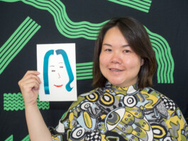 Face-o-mat portrait - Tobias Gutmann, 2017, ink on paper, Art Central, Hong Kong Tobias Gutmann - Face-o-mat / Sai Bot