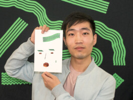 Face-o-mat portrait - Tobias Gutmann, 2017, ink on paper, Art Central, Hong Kong Tobias Gutmann - Face-o-mat / Sai Bot