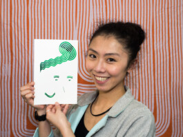 Face-o-mat portrait - Tobias Gutmann, 2017, ink on paper, Art Central, Hong Kong Tobias Gutmann - Face-o-mat / Sai Bot