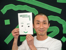 Face-o-mat portrait - Tobias Gutmann, 2017, ink on paper, Art Central, Hong Kong Tobias Gutmann - Face-o-mat / Sai Bot