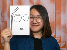 Face-o-mat portrait - Tobias Gutmann, 2017, ink on paper, Art Central, Hong Kong Tobias Gutmann - Face-o-mat / Sai Bot