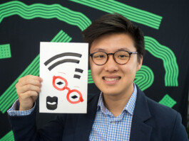 Face-o-mat portrait - Tobias Gutmann, 2017, ink on paper, Art Central, Hong Kong Tobias Gutmann - Face-o-mat / Sai Bot