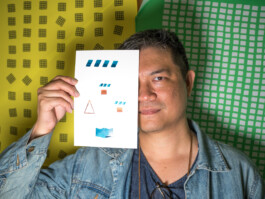 Face-o-mat portrait - Tobias Gutmann, 2017, ink on paper, Art Central, Hong Kong Tobias Gutmann - Face-o-mat / Sai Bot