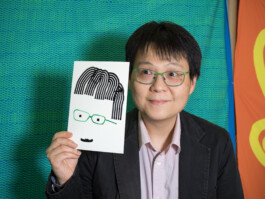 Face-o-mat portrait - Tobias Gutmann, 2017, ink on paper, Art Central, Hong Kong Tobias Gutmann - Face-o-mat / Sai Bot