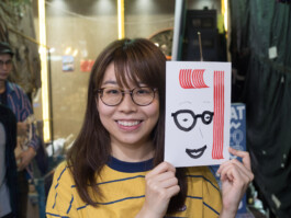 Face-o-mat portrait - Tobias Gutmann, 2017, ink on paper, Art Central, Hong Kong Tobias Gutmann - Face-o-mat / Sai Bot