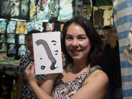 Face-o-mat portrait - Tobias Gutmann, 2017, ink on paper, Art Central, Hong Kong Tobias Gutmann - Face-o-mat / Sai Bot