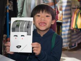 Face-o-mat portrait - Tobias Gutmann, 2017, ink on paper, Art Central, Hong Kong Tobias Gutmann - Face-o-mat / Sai Bot