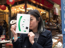 Face-o-mat portrait - Tobias Gutmann, 2017, ink on paper, Art Central, Hong Kong Tobias Gutmann - Face-o-mat / Sai Bot