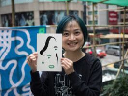 Face-o-mat portrait - Tobias Gutmann, 2017, ink on paper, Art Central, Hong Kong Tobias Gutmann - Face-o-mat / Sai Bot