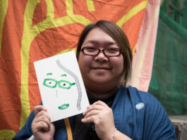 Face-o-mat portrait - Tobias Gutmann, 2017, ink on paper, Art Central, Hong Kong Tobias Gutmann - Face-o-mat / Sai Bot