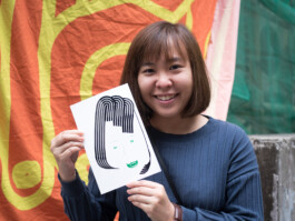 Face-o-mat portrait - Tobias Gutmann, 2017, ink on paper, Art Central, Hong Kong Tobias Gutmann - Face-o-mat / Sai Bot