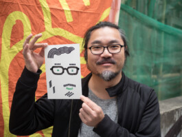 Face-o-mat portrait - Tobias Gutmann, 2017, ink on paper, Art Central, Hong Kong Tobias Gutmann - Face-o-mat / Sai Bot