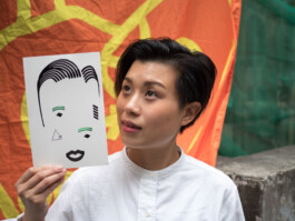 Face-o-mat portrait - Tobias Gutmann, 2017, ink on paper, Art Central, Hong Kong Tobias Gutmann - Face-o-mat / Sai Bot