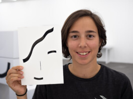 Face-o-mat portrait - Tobias Gutmann, 2018, ink on paper, Kunsthaus Grenchen Tobias Gutmann - Face-o-mat / Sai Bot