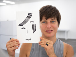 Face-o-mat portrait - Tobias Gutmann, 2018, ink on paper, Kunsthaus Grenchen Tobias Gutmann - Face-o-mat / Sai Bot