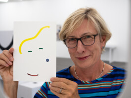 Face-o-mat portrait - Tobias Gutmann, 2018, ink on paper, Kunsthaus Grenchen Tobias Gutmann - Face-o-mat / Sai Bot