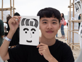 Face-o-mat portrait - Tobias Gutmann, 2018, ink on paper, XiChong, Shenzhen Tobias Gutmann - Face-o-mat / Sai Bot