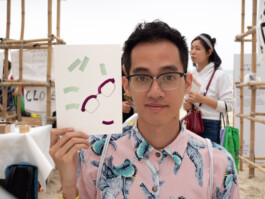 Face-o-mat portrait - Tobias Gutmann, 2018, ink on paper, XiChong, Shenzhen Tobias Gutmann - Face-o-mat / Sai Bot