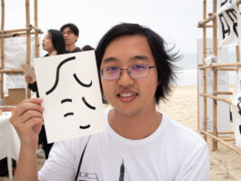 Face-o-mat portrait - Tobias Gutmann, 2018, ink on paper, XiChong, Shenzhen Tobias Gutmann - Face-o-mat / Sai Bot