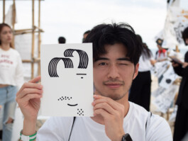 Face-o-mat portrait - Tobias Gutmann, 2018, ink on paper, XiChong, Shenzhen Tobias Gutmann - Face-o-mat / Sai Bot