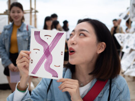 Face-o-mat portrait - Tobias Gutmann, 2018, ink on paper, XiChong, Shenzhen Tobias Gutmann - Face-o-mat / Sai Bot