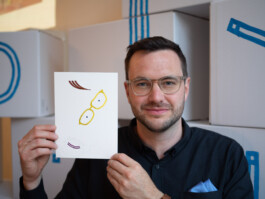 Face-o-mat portrait - Tobias Gutmann, 2019, ink on paper, Hamburg Tobias Gutmann - Face-o-mat / Sai Bot