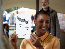 Face-o-mat portrait - Tobias Gutmann, 2019, ink on paper, Normandie, France Tobias Gutmann - Face-o-mat / Sai Bot