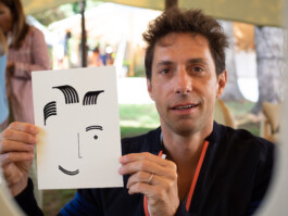 Face-o-mat portrait - Tobias Gutmann, 2019, ink on paper, Normandie, France Tobias Gutmann - Face-o-mat / Sai Bot