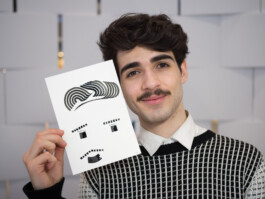 Face-o-mat portrait - Tobias Gutmann, 2017, ink on paper, Centre Pompidou, Paris, Tobias Gutmann - Face-o-mat / Sai Bot