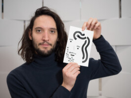 Face-o-mat portrait - Tobias Gutmann, 2017, ink on paper, Centre Pompidou, Paris, Tobias Gutmann - Face-o-mat / Sai Bot