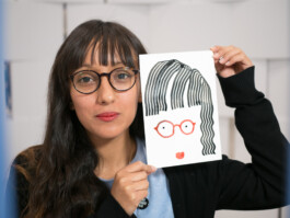 Face-o-mat portrait - Tobias Gutmann, 2017, ink on paper, Centre Pompidou, Paris, Tobias Gutmann - Face-o-mat / Sai Bot