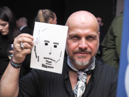 Face-o-mat portrait - Tobias Gutmann, 2017, ink on paper, Munich Tobias Gutmann - Face-o-mat / Sai Bot