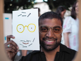 Face-o-mat portrait - Tobias Gutmann, 2018, ink on paper, Geneva Tobias Gutmann - Face-o-mat / Sai Bot