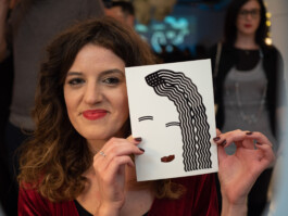 Face-o-mat portrait - Tobias Gutmann, 2018, ink on paper, Milan Tobias Gutmann - Face-o-mat / Sai Bot