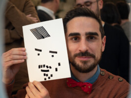 Face-o-mat portrait - Tobias Gutmann, 2018, ink on paper, Milan Tobias Gutmann - Face-o-mat / Sai Bot