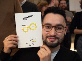 Face-o-mat portrait - Tobias Gutmann, 2018, ink on paper, Milan Tobias Gutmann - Face-o-mat / Sai Bot