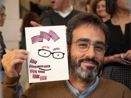 Face-o-mat portrait - Tobias Gutmann, 2018, ink on paper, Milan Tobias Gutmann - Face-o-mat / Sai Bot