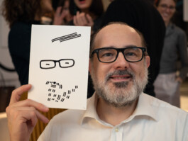 Face-o-mat portrait - Tobias Gutmann, 2018, ink on paper, Milan Tobias Gutmann - Face-o-mat / Sai Bot