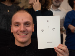 Face-o-mat portrait - Tobias Gutmann, 2018, ink on paper, Milan Tobias Gutmann - Face-o-mat / Sai Bot