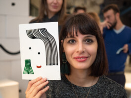 Face-o-mat portrait - Tobias Gutmann, 2018, ink on paper, Milan Tobias Gutmann - Face-o-mat / Sai Bot