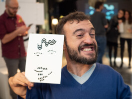 Face-o-mat portrait - Tobias Gutmann, 2018, ink on paper, Milan Tobias Gutmann - Face-o-mat / Sai Bot