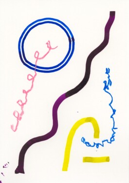 Polyphonic Drawing, Tobias Gutmann, 2019, Ink and Wax Oil Pastel on Paper, 148x210mm Tobias Gutmann - Face-o-mat / Sai Bot