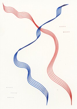 Polyphonic Drawing, Tobias Gutmann, 2019, Ink and Wax Oil Pastel on Paper, 148x210mm Tobias Gutmann - Face-o-mat / Sai Bot
