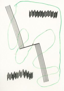 Polyphonic Drawing, Tobias Gutmann, 2019, Ink and Wax Oil Pastel on Paper, 148x210mm Tobias Gutmann - Face-o-mat / Sai Bot