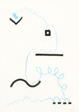 Polyphonic Drawing, Tobias Gutmann, 2019, Ink and Wax Oil Pastel on Paper, 148x210mm Tobias Gutmann - Face-o-mat / Sai Bot