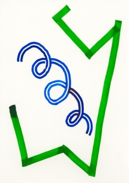 Polyphonic Drawing, Tobias Gutmann, 2019, Ink and Wax Oil Pastel on Paper, 148x210mm Tobias Gutmann - Face-o-mat / Sai Bot