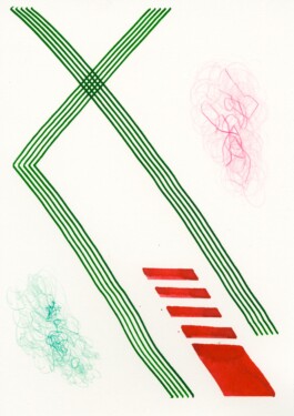 Polyphonic Drawing, Tobias Gutmann, 2019, Ink and Wax Oil Pastel on Paper, 148x210mm Tobias Gutmann - Face-o-mat / Sai Bot