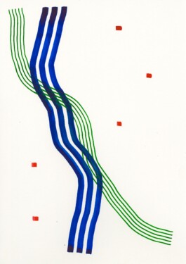 Polyphonic Drawing, Tobias Gutmann, 2019, Ink and Wax Oil Pastel on Paper, 148x210mm Tobias Gutmann - Face-o-mat / Sai Bot